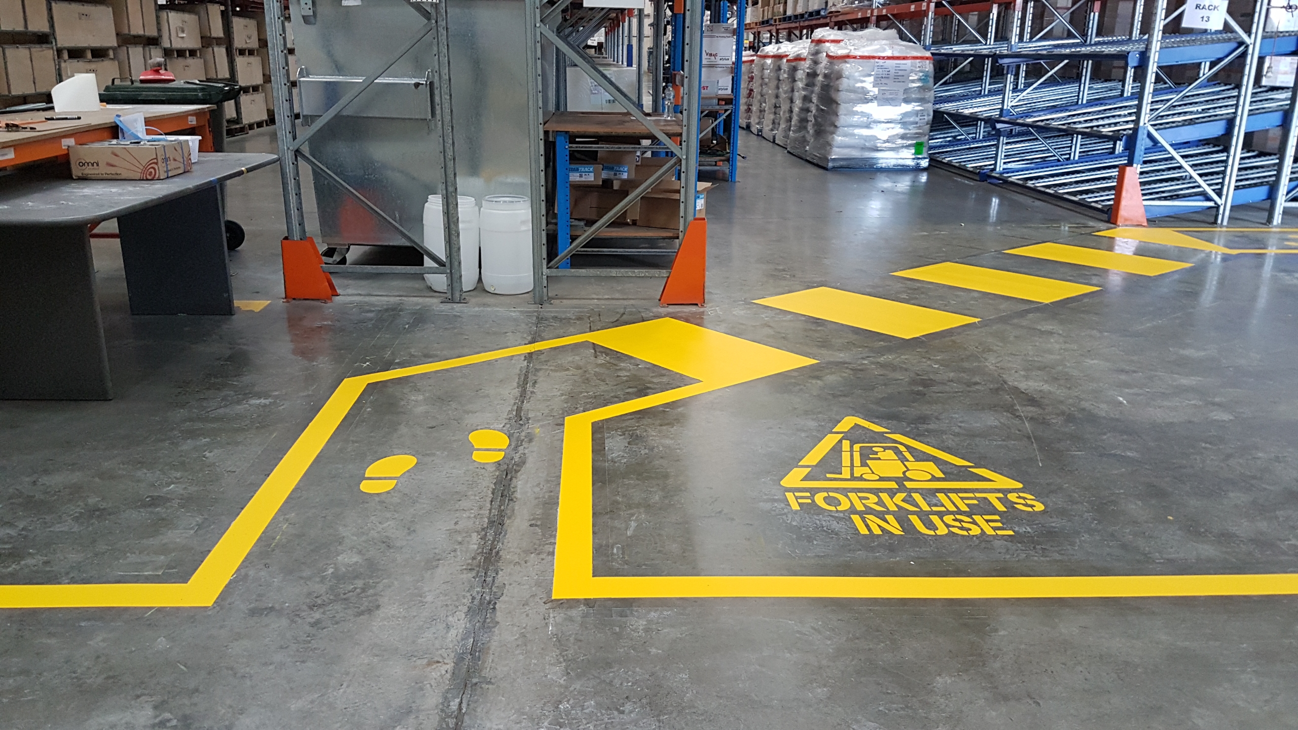 Line marking shown on site